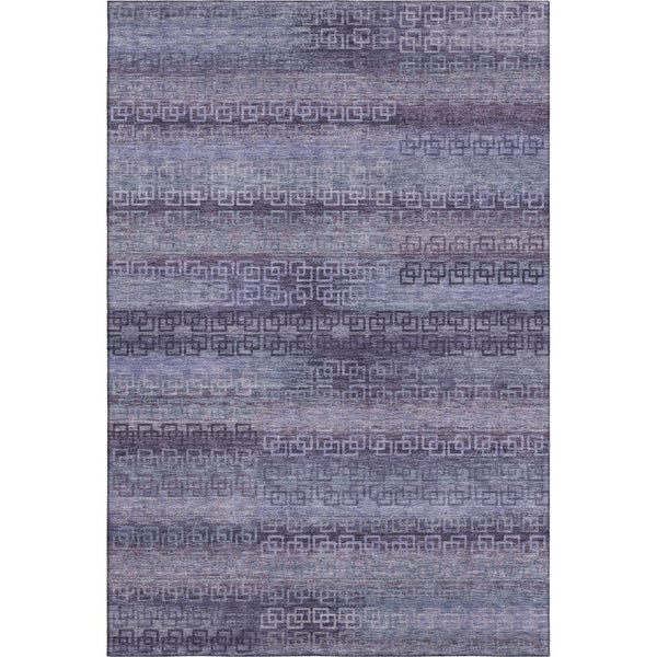 HomeRoots 9' X 12' Plum and Purple Striped Washable Area Rug - Soft, Durable, UV Protected for Busy Homes 715098