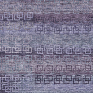 HomeRoots 9' X 12' Plum and Purple Striped Washable Area Rug - Soft, Durable, UV Protected for Busy Homes 715098