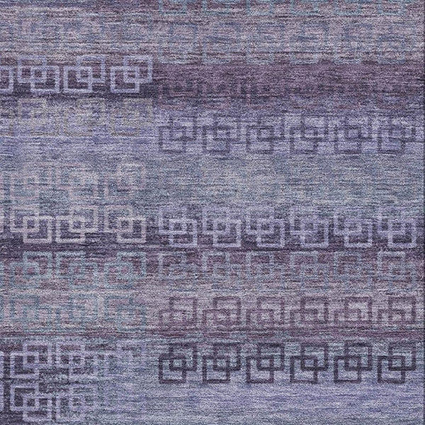 HomeRoots 9' X 12' Plum and Purple Striped Washable Area Rug - Soft, Durable, UV Protected for Busy Homes 715098