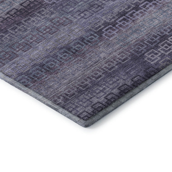 HomeRoots 9' X 12' Plum and Purple Striped Washable Area Rug - Soft, Durable, UV Protected for Busy Homes 715098