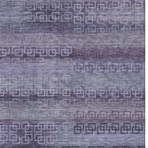 HomeRoots 9' X 12' Plum and Purple Striped Washable Area Rug - Soft, Durable, UV Protected for Busy Homes 715098