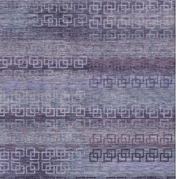 HomeRoots 9' X 12' Plum and Purple Striped Washable Area Rug - Soft, Durable, UV Protected for Busy Homes 715098