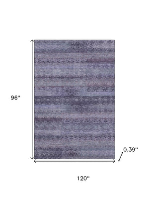 HomeRoots 9' X 12' Plum and Purple Striped Washable Area Rug - Soft, Durable, UV Protected for Busy Homes 715098