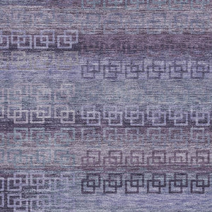HomeRoots 10' X 14' Striped Plum & Purple Area Rug - Washable, UV Protected, Stain Resistant for Busy Homes 715099