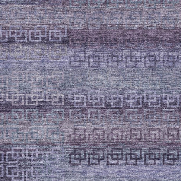 HomeRoots 10' X 14' Striped Plum & Purple Area Rug - Washable, UV Protected, Stain Resistant for Busy Homes 715099