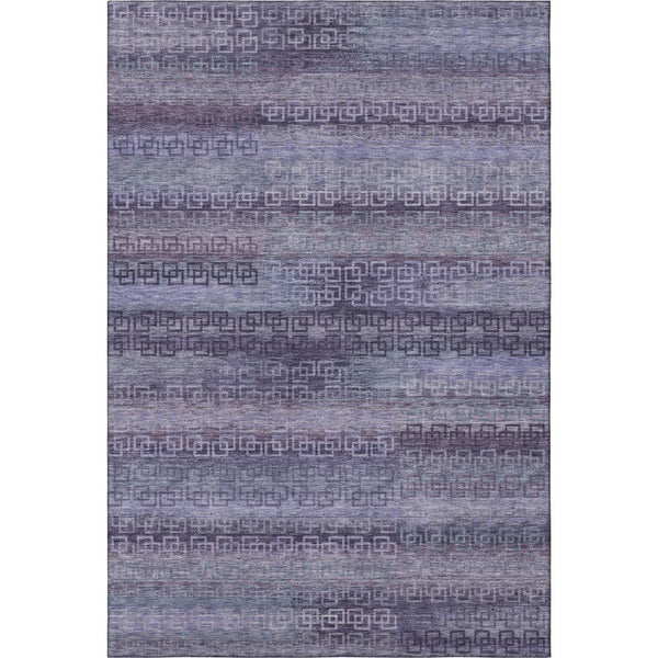 HomeRoots 10' X 14' Striped Plum & Purple Area Rug - Washable, UV Protected, Stain Resistant for Busy Homes 715099