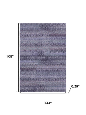 HomeRoots 10' X 14' Striped Plum & Purple Area Rug - Washable, UV Protected, Stain Resistant for Busy Homes 715099