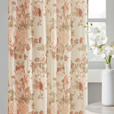 Madison Park Simone Transitional Printed Floral Twist Tab Top Voile Sheer Curtain MP40-8118 Blush