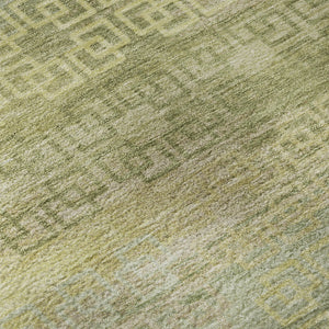 HomeRoots 5' X 8' Sage and Gold Striped Washable Area Rug - Stylish, Durable, UV-Protected for Busy Homes 715101
