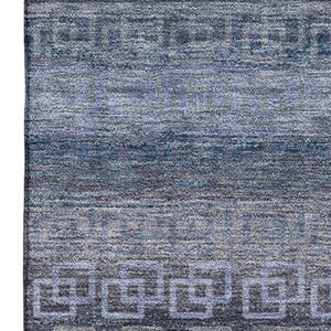 HomeRoots 10' X 14' Taupe and Blue Striped Area Rug - Washable, UV-Protected, Stain-Resistant for Homes 715117