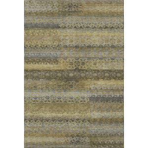 HomeRoots 5' X 8' Wheat Brown Striped Area Rug - Washable, UV Protected, Non-Slip, Perfect for Families & Pets! 715119