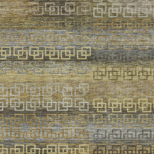 HomeRoots 5' X 8' Wheat Brown Striped Area Rug - Washable, UV Protected, Non-Slip, Perfect for Families & Pets! 715119