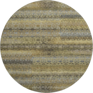 HomeRoots 8' X 10' Striped Washable Area Rug in Wheat & Brown - UV Protected, Non-Slip, Perfect for Family Homes! 715121