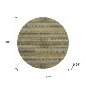 HomeRoots 8' X 10' Striped Washable Area Rug in Wheat & Brown - UV Protected, Non-Slip, Perfect for Family Homes! 715121
