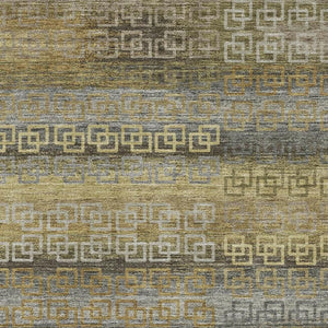 HomeRoots 10' Washable Wheat & Brown Striped Area Rug with UV Protection – Durable, Easy Care for Busy Homes 715123