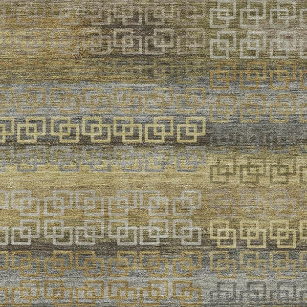 HomeRoots 10' Washable Wheat & Brown Striped Area Rug with UV Protection – Durable, Easy Care for Busy Homes 715123