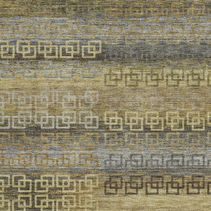 HomeRoots 10' Washable Wheat & Brown Striped Area Rug with UV Protection – Durable, Easy Care for Busy Homes 715123