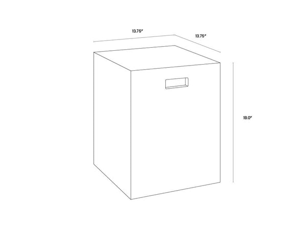 Sunpan CASTOR End Table - Urban Chic Accent Piece with Industrial Concrete Look for Modern Living Spaces Grey 68018