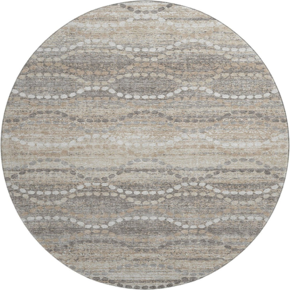 HomeRoots 8' X 10' Beige & Ivory Abstract Geometric Area Rug - Washable, Stain Resistant, UV Protected & Stylish! 715265