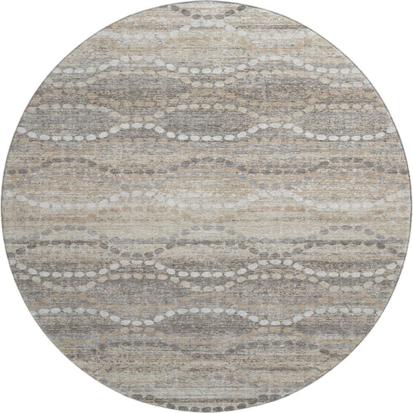 HomeRoots 8' X 10' Beige & Ivory Abstract Geometric Area Rug - Washable, Stain Resistant, UV Protected & Stylish! 715265