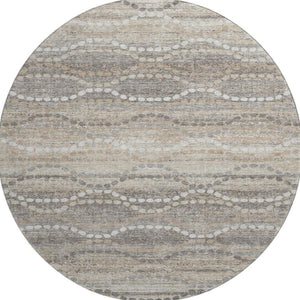 HomeRoots 8' X 10' Beige & Ivory Abstract Geometric Area Rug - Washable, Stain Resistant, UV Protected & Stylish! 715265