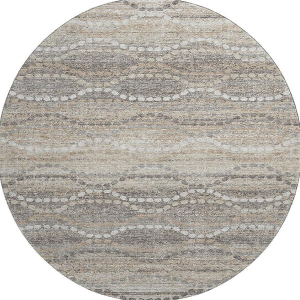HomeRoots 8' X 10' Beige & Ivory Abstract Geometric Area Rug - Washable, Stain Resistant, UV Protected & Stylish! 715265