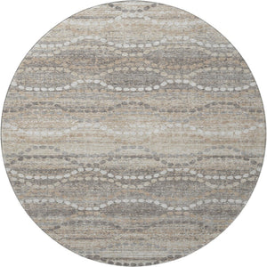 HomeRoots 8' X 10' Beige & Ivory Abstract Geometric Area Rug - Washable, Stain Resistant, UV Protected & Stylish! 715265