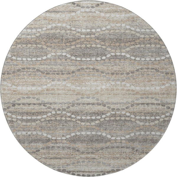 HomeRoots 8' X 10' Beige & Ivory Abstract Geometric Area Rug - Washable, Stain Resistant, UV Protected & Stylish! 715265