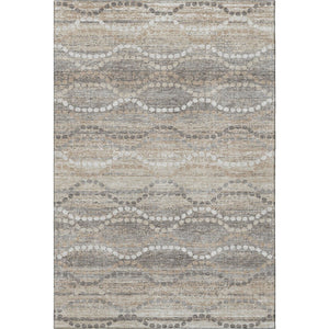 HomeRoots 9' X 12' Beige & Ivory Abstract Geometric Area Rug — Washable, UV Protected, Stain Resistant Design! 715266