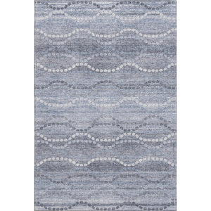 HomeRoots 5' X 8' Blue and Ivory Abstract Geometric Area Rug - Washable, UV-Resistant, Perfect for Pets! 715269