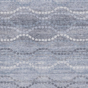 HomeRoots 5' X 8' Blue and Ivory Abstract Geometric Area Rug - Washable, UV-Resistant, Perfect for Pets! 715269