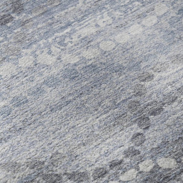HomeRoots 5' X 8' Blue and Ivory Abstract Geometric Area Rug - Washable, UV-Resistant, Perfect for Pets! 715269