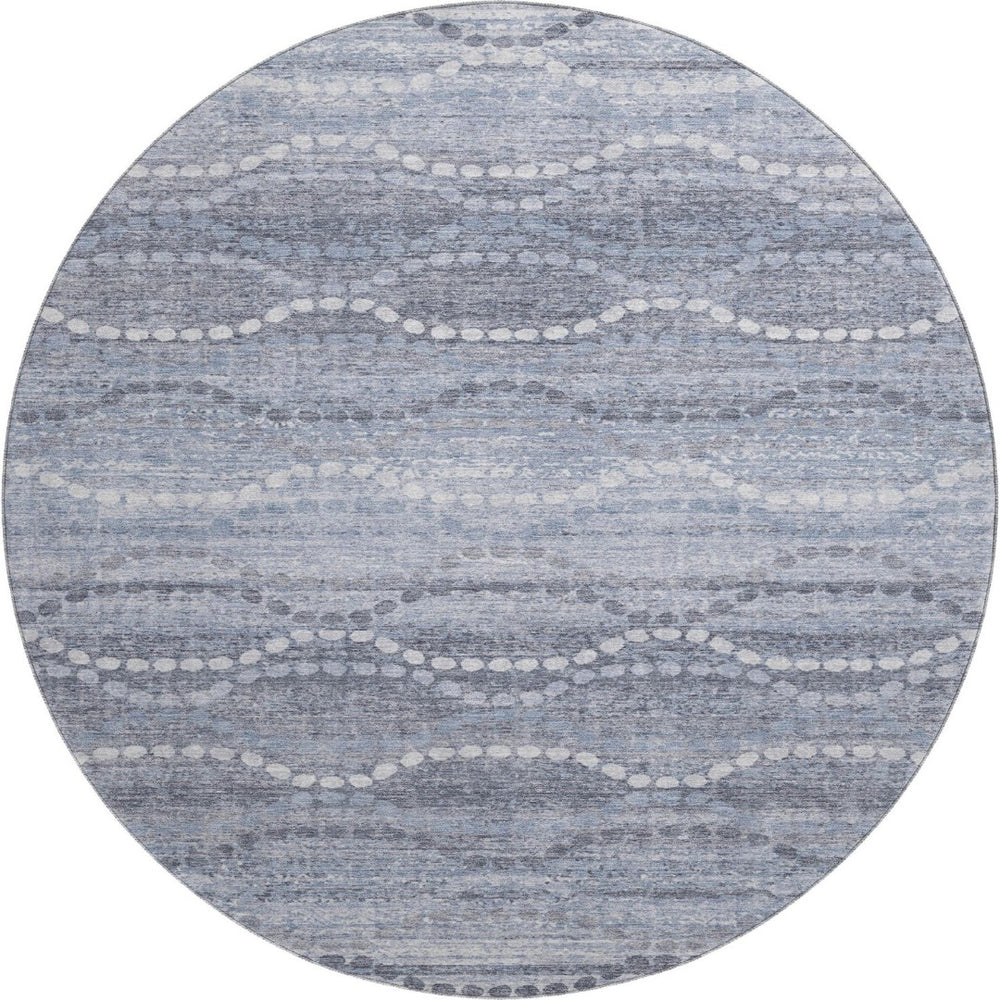HomeRoots 8' X 10' Blue & Ivory Abstract Geometric Area Rug - Washable, Stain Resistant, UV Protected Design 715271