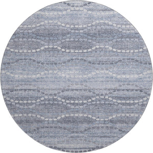 HomeRoots 8' X 10' Blue & Ivory Abstract Geometric Area Rug - Washable, Stain Resistant, UV Protected Design 715271
