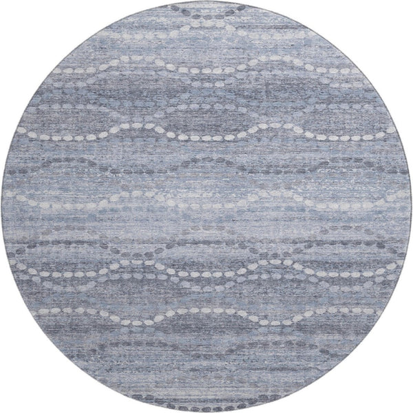 HomeRoots 8' X 10' Blue & Ivory Abstract Geometric Area Rug - Washable, Stain Resistant, UV Protected Design 715271