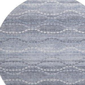 HomeRoots 8' X 10' Blue & Ivory Abstract Geometric Area Rug - Washable, Stain Resistant, UV Protected Design 715271