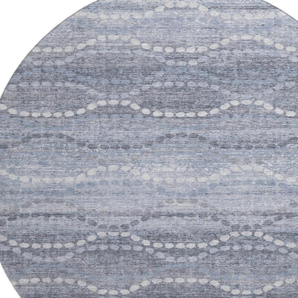 HomeRoots 8' X 10' Blue & Ivory Abstract Geometric Area Rug - Washable, Stain Resistant, UV Protected Design 715271