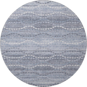 HomeRoots 8' X 10' Blue & Ivory Abstract Geometric Area Rug - Washable, Stain Resistant, UV Protected Design 715271