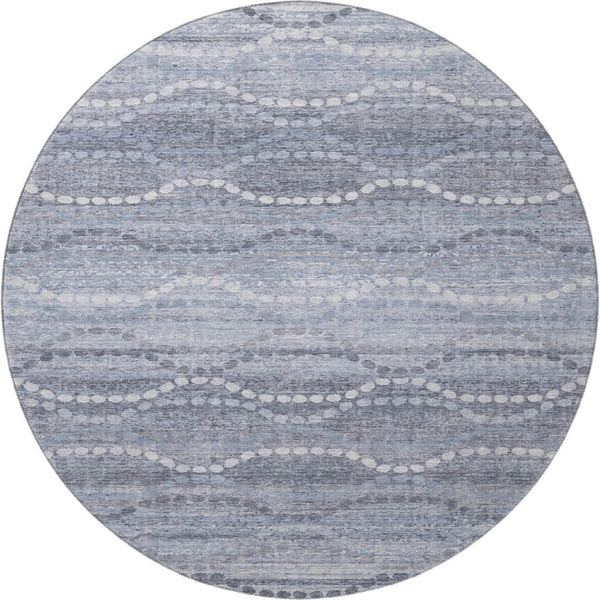 HomeRoots 8' X 10' Blue & Ivory Abstract Geometric Area Rug - Washable, Stain Resistant, UV Protected Design 715271