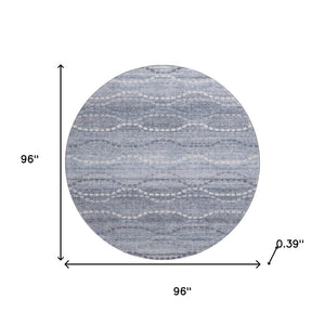 HomeRoots 8' X 10' Blue & Ivory Abstract Geometric Area Rug - Washable, Stain Resistant, UV Protected Design 715271