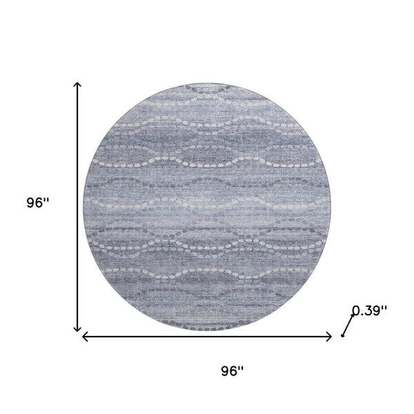 HomeRoots 8' X 10' Blue & Ivory Abstract Geometric Area Rug - Washable, Stain Resistant, UV Protected Design 715271