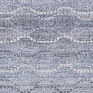 HomeRoots 9' X 12' Blue And Ivory Abstract Geometric Area Rug - Stylish, Washable, UV-Protected for High Traffic 715272