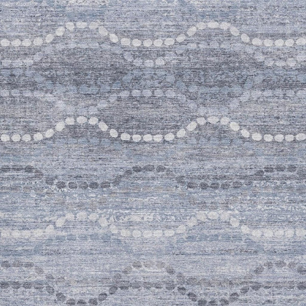 HomeRoots 9' X 12' Blue And Ivory Abstract Geometric Area Rug - Stylish, Washable, UV-Protected for High Traffic 715272