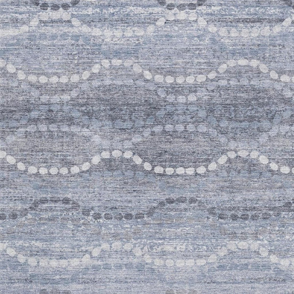 HomeRoots 10' X 14' Blue and Ivory Geometric Area Rug - Washable, UV-Protected, Durable for High-Traffic Spaces 715273