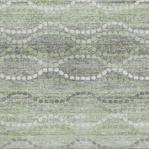 HomeRoots 9' X 12' Green and Ivory Abstract Geometric Area Rug - Washable, UV-Protected, and Stain-Resistant! 715278
