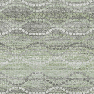 HomeRoots 10' X 14' Stylish Green and Ivory Abstract Geometric Area Rug - Machine Washable, UV Protected Design 715279