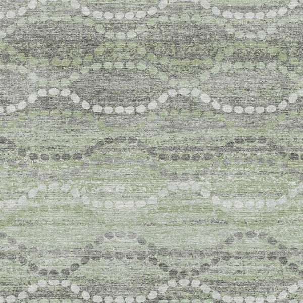HomeRoots 10' X 14' Stylish Green and Ivory Abstract Geometric Area Rug - Machine Washable, UV Protected Design 715279