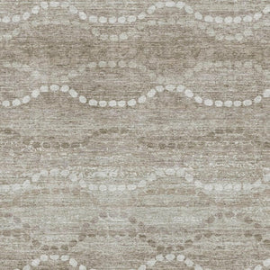 HomeRoots 5' X 8' Khaki & Ivory Geometric Area Rug - Washable, UV Protected, Durable for Homes with Kids & Pets 715281