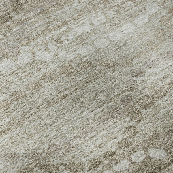 HomeRoots 8' X 10' Khaki And Ivory Abstract Geometric Area Rug – Washable, UV-Protected, Stain-Resistant Design 715283