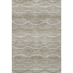 HomeRoots 9' X 12' Khaki & Ivory Abstract Geometric Area Rug – Washable, UV Protected, Durable & Stylish Design 715284